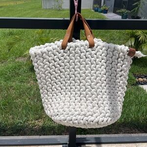 UGG Cream and Tan Tote Bag with Textured Design